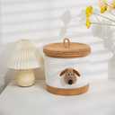 Bellar Small Dog Toy Basket with Lid, Small Woven Storage Basket for Dog Toys & Baby Laundry, Cute Animal Decorative Organizer for Living Room, 10x10 Brown & White (Medium)