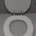 Mayfair Padded Toilet Seat with Chrome Hinges, Soft Vinyl over Wood Core Seat, Made in USA, Round, White