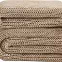 L'AGRATY Knitted Weighted Blanket - 60"x80" 15lbs Cooling Chunky Knit Heavy Blanket for Adults Braided Crochet Throw Thick Cable Yarn Knit Decorative No Beads Evenly Weighted Machine Washable