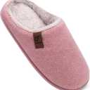 COFACE Womens Cozy Memory Foam Scuff Slippers Warm Slip On House Shoes (Pink)