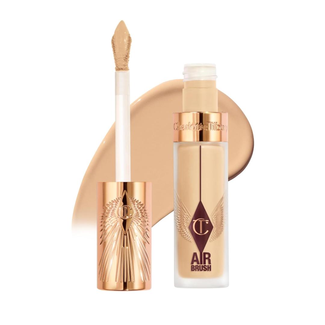 Charlotte Tilbury AIRbrush Flawless Blur Concealer - Longwear Concealer for Dark Circles, Blemishes, Redness & More - Hydrating, Crease-Proof & Full Coverage with a Natural Matte Finish (06.5 Medium - Medium with neutral warm undertones)