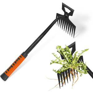 Weed Puller Tool Weeding Tools Gardening Portable Sturdy Effective Hand Weeder Tool Made of High Strength Stainless Steel for Backyard Farming, Gardening (11 Teeth)