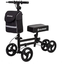  ELENKER Knee Scooter Economy Knee Walker with Dual Braking System for Injury or Surgery to The Foot, Ankle Injuries, Black