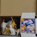 20 Pcs Miniature Cat Figurines with Birthday Hats Kit, Resin Tiny Cat Figurines Cake Toppers for Birthday Cat Cake Party Decorations