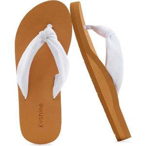 Evshine Women's Flip Flops with Moderate Arch Support, Summer Comfortable Yoga Mat Thong Sandals for Beach, Pool, Travel, 40