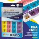 Monthly Pill Organizer - 28 Day Monthly Pill Planner to Separate Pills & Vitamins Week to Week, Travel Medication Reminder Daily Monday to Sunday Compartments