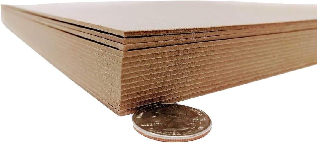 12 x 12 Inches 70 Point Kraft Heavy Duty Chipboard Sheets for Book Board Binding - 15 Per Pack