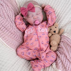 Aori Lifelike Reborn Baby Dolls 20 Inch Ultra Realistic Sleeping Girl Newborn Baby Doll with Weighted Body for Cuddling Poseable Vinyl Doll Includes Accessories for Collectors, Kids 3+ (Red)