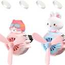 2 Pieces Car Air Fresheners, Cute Rabbit and Cat Pilot Car Diffuser, Propeller Air Outlet Vent Fresheners, Suitable for Automotive Interior Decoration (Cat+Rabbit)