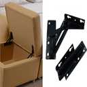2 Pieces 80 Degree Foldable Lifting Bracket, Black Spring Hinges are widely Used in Sofa Hinge Lifters, Furniture Storage Support Hinges