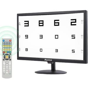 Huanyu Visual Acuity Chart Digital 23inch LCD Electronic Optical Eye Charts with 44+ Visual Targets and 5 Display Methods Optometry Tester Projector with Remote