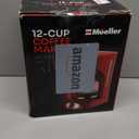 MUELLER HOME 12-Cup Red Coffee Maker - Perfect for Home or Office, Borosilicate Carafe, Auto-Off, Reusable Filter, Anti-Drip, Keep-Warm Function, Clear Water Level Window, Red Kitchen Accessories