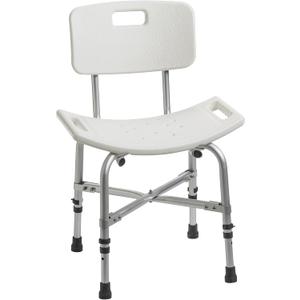 Drive Medical 12021KD-1 Bariatric Heavy Duty Bathroom Bench with Back, Gray