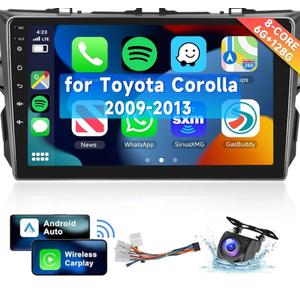 8 CORE 6G+128G] for Toyota Corolla 2009-2013 Car Radio with Wireless Carplay/Android Auto, 9 Inch Android 13 IPS Touch Screen Car Stereo, Bluetooth, GPS Navi, WiFi, SWC, DSP + Backup Camera