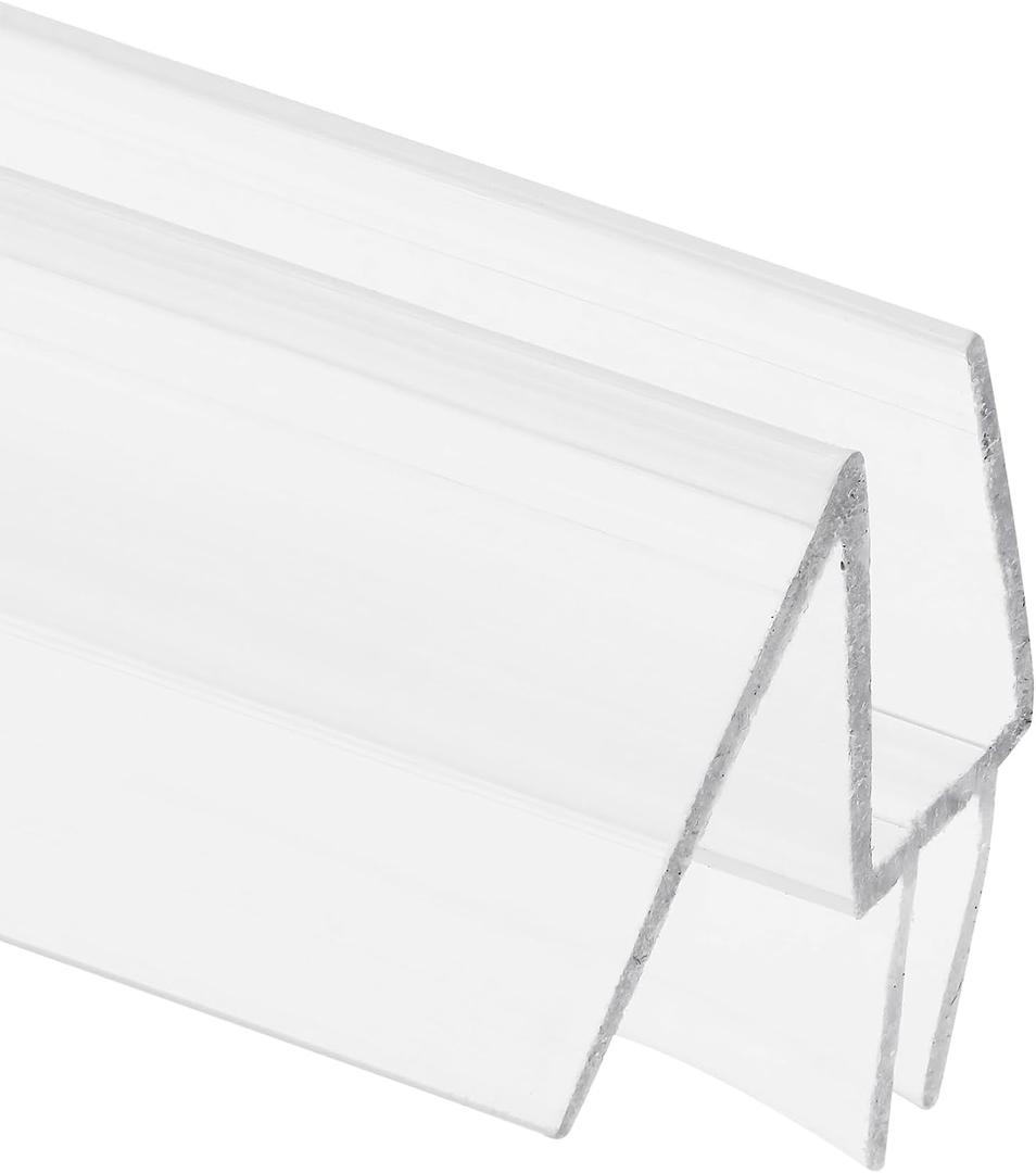 Prime-Line M 6256 Frameless Shower Door Bottom Seal for 1/4 in. Thick Glass Doors, Dual Flap and 45 Degree Drip Guard, 36 in., Clear Vinyl (Single Pack)