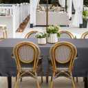 SpaceDresser Jacquard Rectangle Outdoor Tablecloth with Umbrella Hole, Spillproof and Waterproof Fabric Table Cloth, Washable Wrinkle Free Table Cover for Patio Spring Summer, 60 x 120 Inch Grey