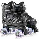 SULIFEEL Adjustable Kids Roller Skates for Boys Ages 3-5 5-8 6-12 with 4 Sizes Adjustable Light up Wheels, Best Children Gift for Beginners Indoor Outdoor Sports, Small