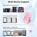 Remote Page Turner Ring for Kindle Paperwhite Oasis Scribe Kobo,Designed for Thick Cases Clicker Page Turner Camera Remote for iPhone iPad Android Tablets Reading Novels Comics with Storage Bag-Pink