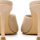 Mostrin Kitten Heels for Women Round Toe Heels With Bow Vintage Mules Sexy Slip on Stiletto Backless Sandals for Party Daily, Size 11