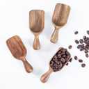 Wooden Scoops for Canisters 4PCS Acacia Wooden Scoop for Jars Mini Measuring Spoons for Ground Coffee Scoops Wood Scoops for Seasoning Bath Salt Laundry Detergent Shovel Measuring-Multipurpose