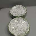 Kochorie 100 Pieces Sage Green Flower Paper Plates 7 Inches Disposable Floral Paper Plate Scalloped Sage Green Chinoiserie Vintage Flower Dessert Plates for Wedding Birthday Holiday Party Supplies