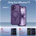 Thomo Magnetic for iPhone 17 Case, [Compatible with Magsafe] [Full Camera Protection] Translucent Matte Military Grade Shockproof with Anti-Fingerprint Phone Cover 2025, Deep Purple