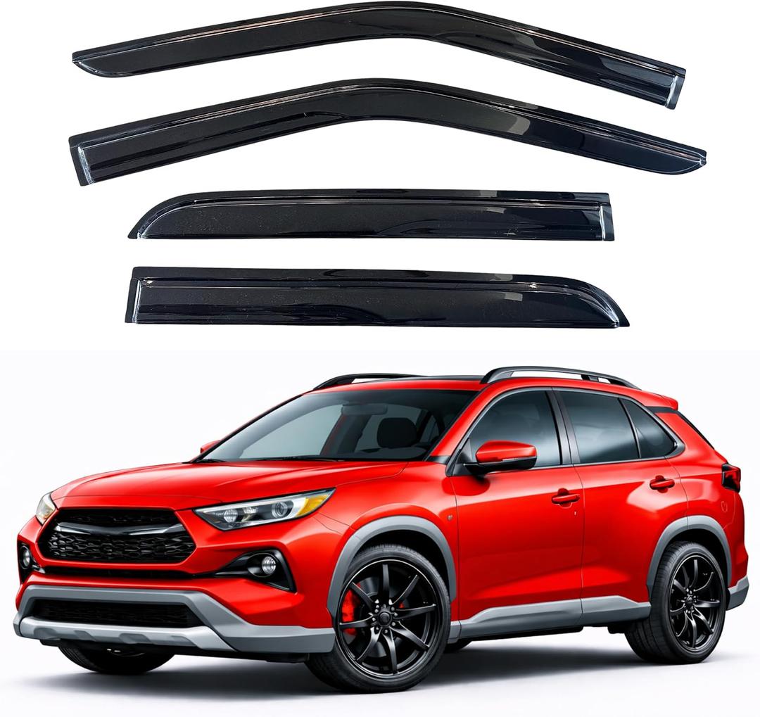 KPY Rain Guards Fit for 2019-2025 Toyota RAV4, Out-Channel Window Visors Vent Wind Deflectors 4PC, Car Accessories for 19-25 RAV4