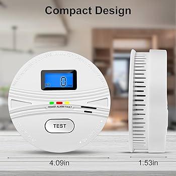 Smoke and Carbon Monoxide Detectors, Combination Smoke Alarm and Carbon Monoxide Detector Battery Powered, CO Detector Alarm with Sensitive Sensor, Sound Warning and LCD Display
