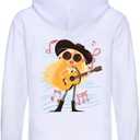 The Cotton Cartoon Hoodie Hooded Pullover Sweatshirt, Cute Clothes Hoodies (5-6 Years, White)