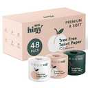 ecoHiny Premium & Soft Bamboo Toilet Paper | 48 Mega Rolls, 3 PLY & 350 Sheets | FSC Certified, PFAS Free, BPA Free, Septic Safe | Eco Friendly & Tree Free Toilet Tissues | Plastic Free Packaging