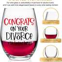 Congrats On Your Divorce We Hated Him Wine Glass Divorce Wine Glass | Divorce Party New Beginning Gifts for Women, Marriage Break Up Gifts for Friend Mom, Spiritual Inspirational Present 15oz