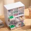SiliFine 2 Pcs Small Teacher Toolbox Organizer for Classroom Organization for Teachers Desk Organizer with Drawers Clear Teacher Storage Box for Back to School Classroom Teachers Supplies Storage