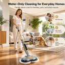 Steam and Scrub Mop, Steam Mop with Dual Rotating Pads, Swivel Steering, 2 LED Headlight, 4 Cleaning Modes, 15.2 fl oz Tank, 6 Washable Pads for All-in-One Sealed Hard Floors