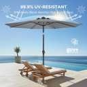HOMSHADE Outdoor Patio Umbrella - Market Table Pool Deck Umbrella with Push Button Tilt, Crank, UPF50+ UV Protection and Sturdy Ribs, 3-Year Fade Resistance, 220GSM Solution-Dyed Fabric (No base)