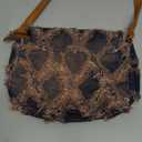 Women's Denim Shoulder Bags Small Underarm Jean Purse Tie Dyed Fabric Clutch Handbag Tote Beach Bohemian Bag For Women Girls (Brown)