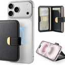 ESR Aura Clutch for MagSafe Wallet for Women, 5 Card Holder, RFID Blocking, MagSafe Sticker Included, Magnetic Wallet for iPhone 17e/17/16/15/14/13/12 Series (Not mini), Select Samsung Devices, Black