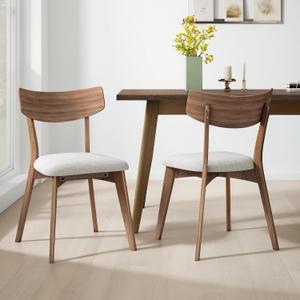 Christopher Knight Home Upholstered Wood Dining Chair,Stylish Designed Dining Room Chair, Accent Armchairs for Living Room (Set of 2),Light Beige