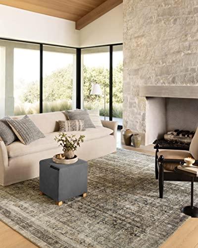 Loloi Amber Lewis Morgan Collection MOG-02 Navy/Sand 2'-0" x 5'-0" Accent Rug, Neutral Area Rug for Room Décor, Vintage Rug Inspired, Soft Area Rug for Living Room, Bedroom, Dining Area