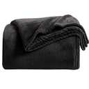 KMUSET Super Soft Throw Blanket Premium Silky Flannel Fleece Throw Size Black Microfiber Lightweight Blanket All Season Use