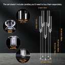 4 set 5 Arms 34.6'' Acrylic Candelabra Centerpieces for Wedding Table Decorations,Clear 5 Arms Candlesticks Holder with Acrylic Shade for Valentine's Day Dinner Party Fireplace Gift Fit LED Candle