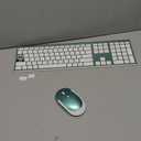 Wireless Keyboard and Mouse, Vssoplor 2.4GHz Rechargeable Compact Quiet Full-Size Keyboard and Mouse Combo with Nano USB Receiver for Windows, Laptop, PC, Notebook-Blackish Green