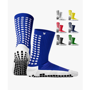 Lux Dual Grip Socks - Soccer Grip Socks for Men and Women. GripArray Performance & Comfort Blue