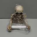 OwnMy Black Skull Toilet Paper Holder Wall Mount Toilet Tissue Roll Paper Storage Holder, Bathroom Resin Skeleton Tissue Shelf Rack Roll Holder for Halloween Ghost Festival Wall Decors