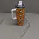 PTONUIC Gudetama Cute 40 oz Tumbler with Handle and Straw Lid | Insulated Cup Reusable Stainless Steel Water Bottle Travel Mug Cupholder Friendly | Gifts for Women Men Him Her