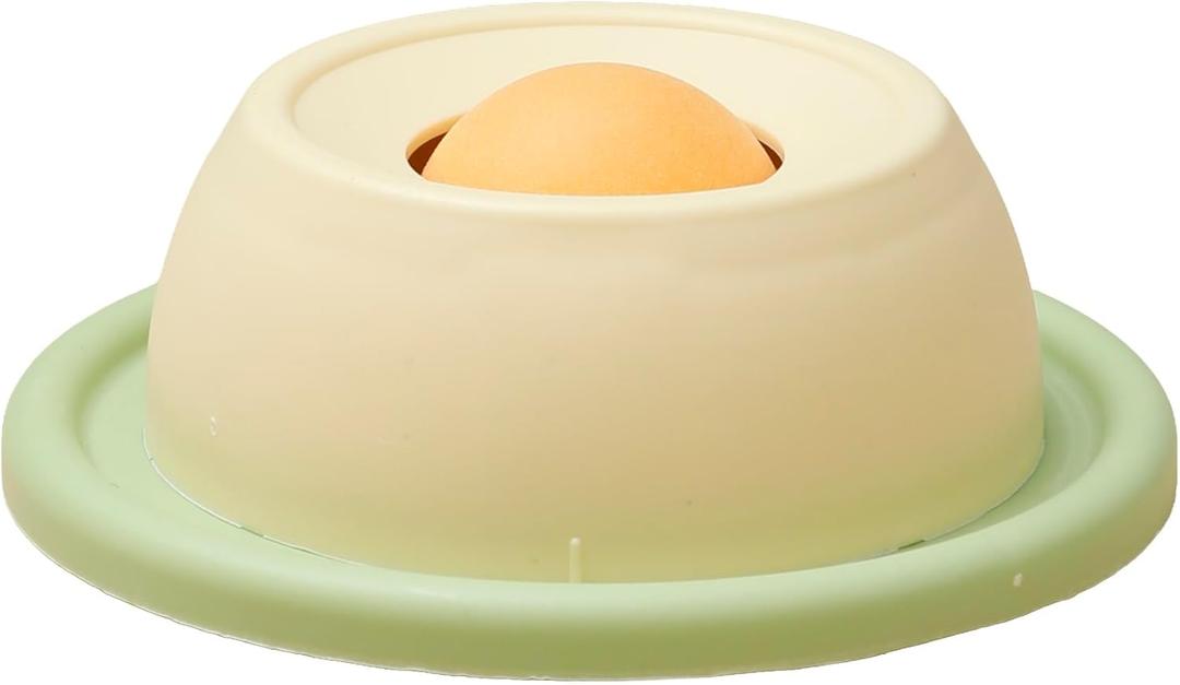 Slow Feeder Dog Lick Bowl for Liquid Treats, Rolling Ball Treat Dispenser, Anti-Slip Enrichment Feeder for Bone Broth, Yogurt & Wet Food, for Small & Medium Dogs & Cats (Beige)