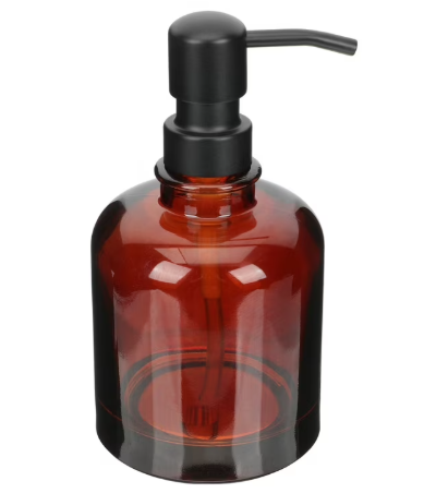 Amber Glass Soap Dispenser with Pump Hand Soap Dispenser Soap Pump Bottle 