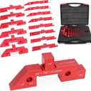 Table Setup Blocks for Woodworking, 14pcs Aluminum Alloy Woodworking Tools Precision Set up Bars, Height, Depth, Angle & Fence Alignment Gauge Set - Router and Table Saw Accessories with Storage Case