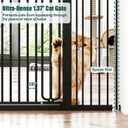 keny 51" Extra Tall Pet Gate, 29.7"-46" Wide Adjustable Cat Gate for Doorway, Hallway, Stairs, Auto-Close & Pressure Mounted, No Drilling, Black