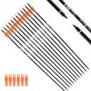 TIGER ARCHERY 30Inch Carbon Arrow Practice Hunting Arrows with Removable Tips for Compound & Recurve Bow(Pack of 12)