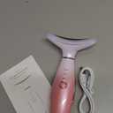 Dopsikn 7 Color Galvanic Machines  Red Light Therapy for Face and Neck, Face Massager Tool for Wrinkles, Double Chin, Vibrating Facial Massager with Thermals, Pink